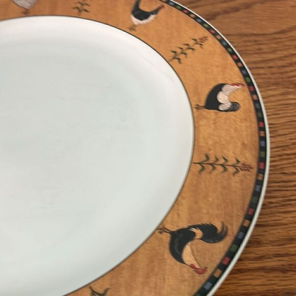 2 Country Quartet Chicken Rooster 12” Dinner Plates Warren Kimble Sakura Brandon - Picture 4 of 8